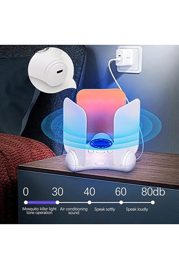 مصيدة حشرات داخلية مزودة بضوء قابل لإعادة الشحن عبر منفذ USB - 7