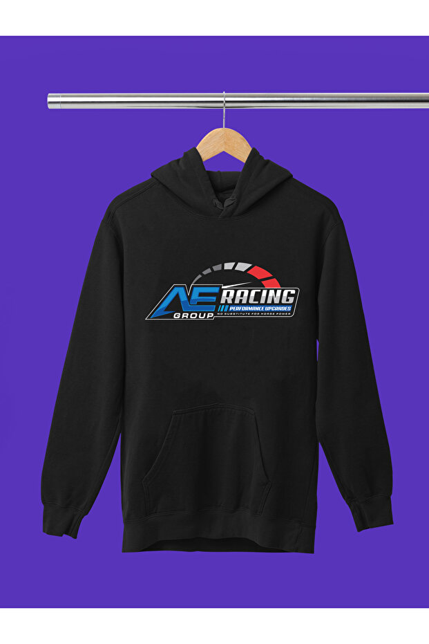 Ae Printed Cotton Long Sleeve Fleece-Lined 3 Yarn Hooded Sweatshirt