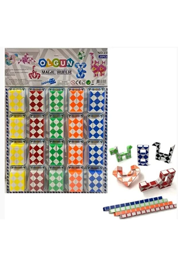 Snake Rubik's Magic Snake Intelligence Cube That Transforms from Shape to Shape 20 Pcs