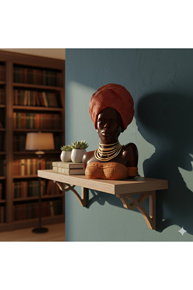 Afrikalı Kadın Büst Heykel Polyester Ev ,Ofis Dekor - 3