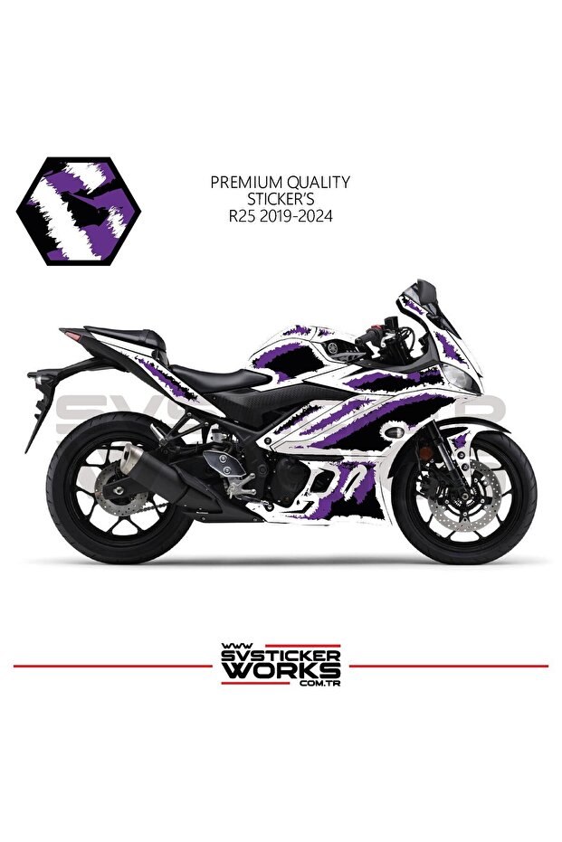 Yamaha R25 Fairing Sticker Air Brush Motorcycle Fairing Model Ready Kit 2019 / 2024 Compatible