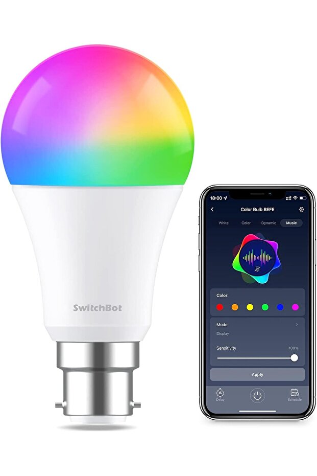 Smart LED Colour Bulb - B22 Colour Changing Dimmable WiFi&Bluetooth Bulb