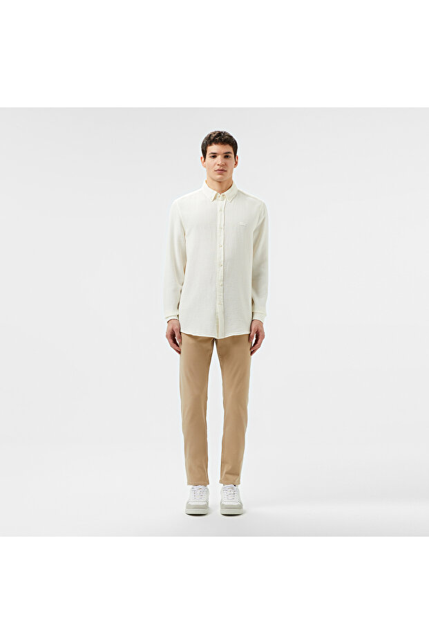 Erkek Slim Fit Beyaz Gömlek - 4