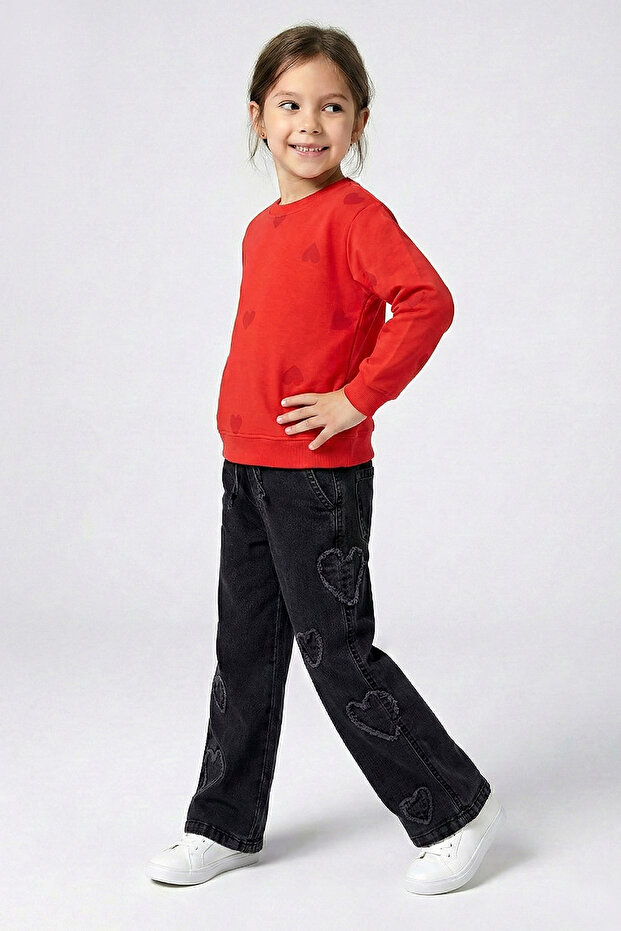 سترة أساسية بنمط قلب للفتيات - 2