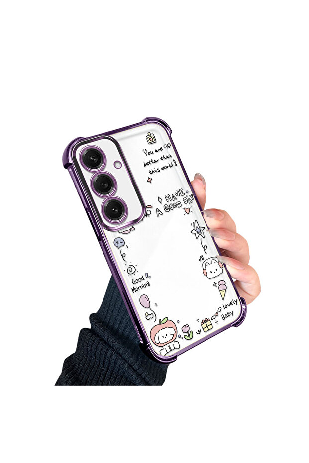 حافظة حماية من السيليكون الشفاف المتوافقة مع هاتف سامسونج جالاكسي S25 بنمط إبداعي - 2