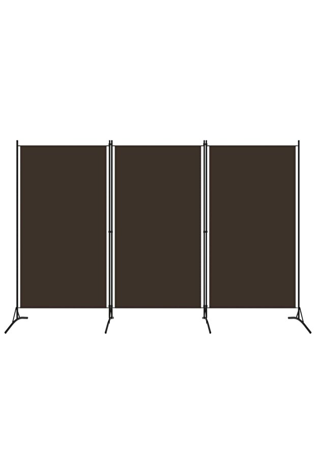 3-Panel Room Divider Brown 260x180 cm