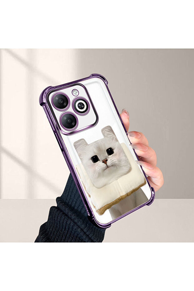 حافظة حماية من السيليكون الشفاف المتوافقة مع هاتف Tecno Spark 20/20C بنمط القطط - 4