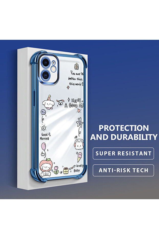 iPhone 11 Compatible Transparent Silicone Flutter Protective Case Creative Pattern - 4