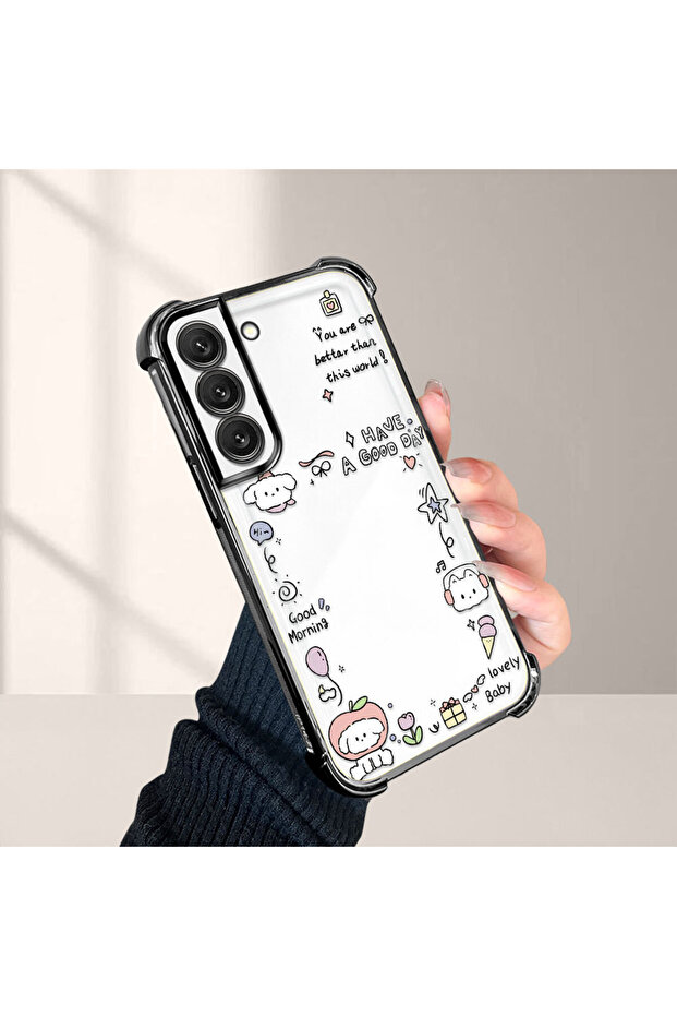 حافظة حماية من السيليكون الشفاف المتوافقة مع هاتف سامسونج جالاكسي S22، نمط إبداعي - 4