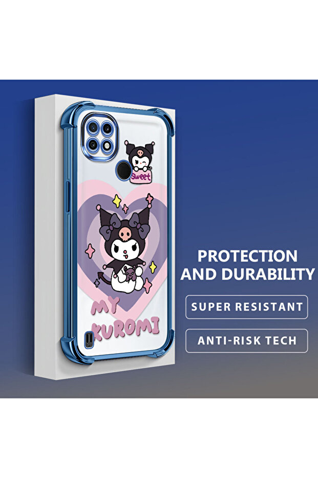 حافظة حماية من السيليكون الشفاف المتوافقة مع هاتف Realme C21، مزودة بنمط - 4