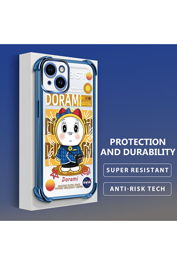 iPhone 14 Compatible Transparent Silicone Flutter Protective Case Doraemon - 3