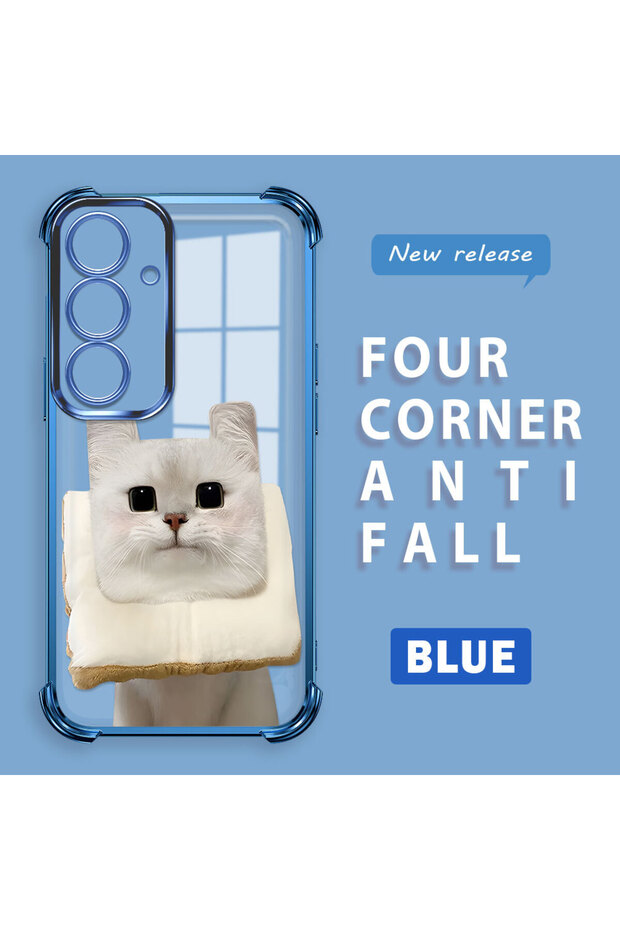 حافظة حماية من السيليكون الشفاف المتوافقة مع هاتف سامسونج جالاكسي S25 بنمط القطط - 1