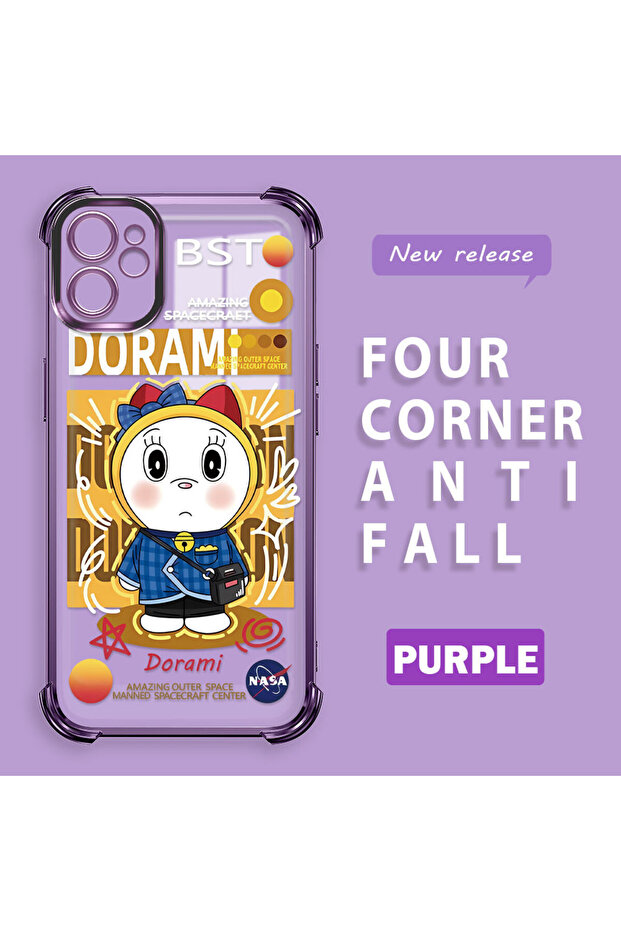 iPhone 11 Compatible Transparent Silicone Flutter Protective Case Doraemon - 1