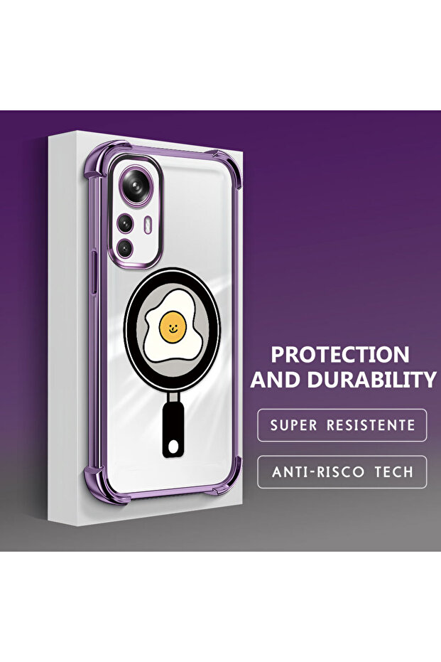 Mi 12t Compatible Transparent Silicone Flutter Protective Case with Pan Pattern - 3