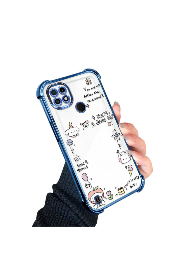 حافظة حماية من السيليكون الشفاف المتوافقة مع Realme C21، نمط إبداعي - 2