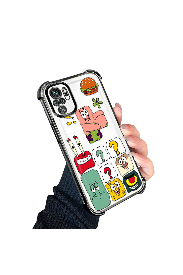 Poco M5S Compatible Transparent Silicone Flutter Protective Case Spongebob - 2