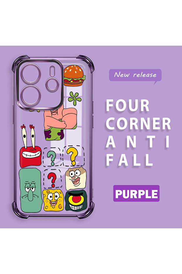 حافظة حماية من السيليكون الشفاف المتوافقة مع هاتف Redmi Note 14، سبونج بوب - 1