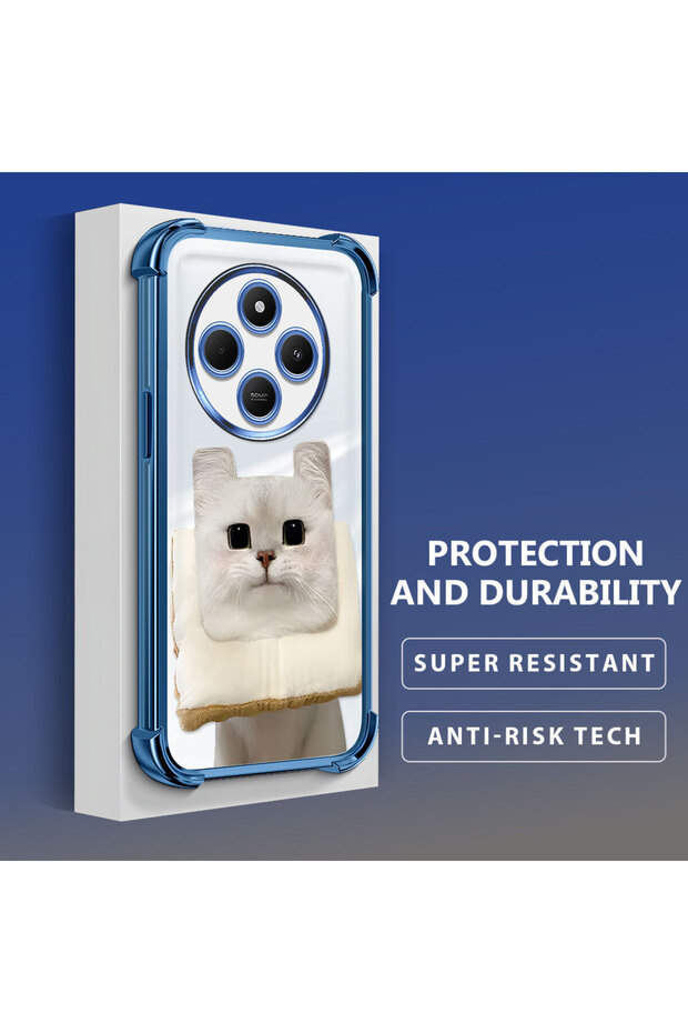 حافظة حماية من السيليكون الشفاف المتوافقة مع Redmi A4 بنمط القطط - 3