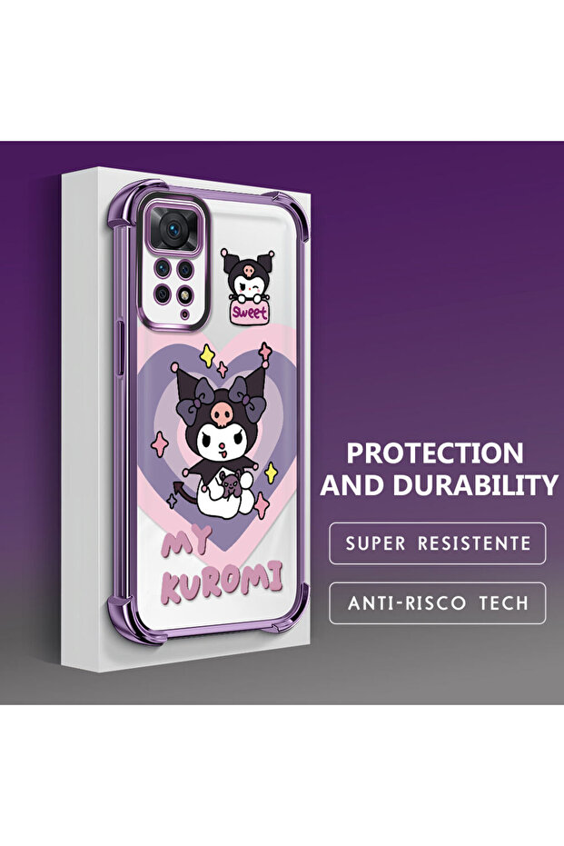 حافظة حماية من السيليكون الشفاف المتوافقة مع هاتف Redmi Note 11 Pro، مزودة بنمط - 4