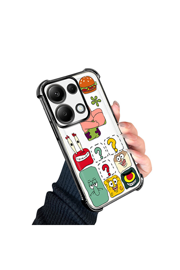 Redmi Note 13 Pro 4g Compatible Transparent Silicone Flutter Protective Case Spongebob - 3