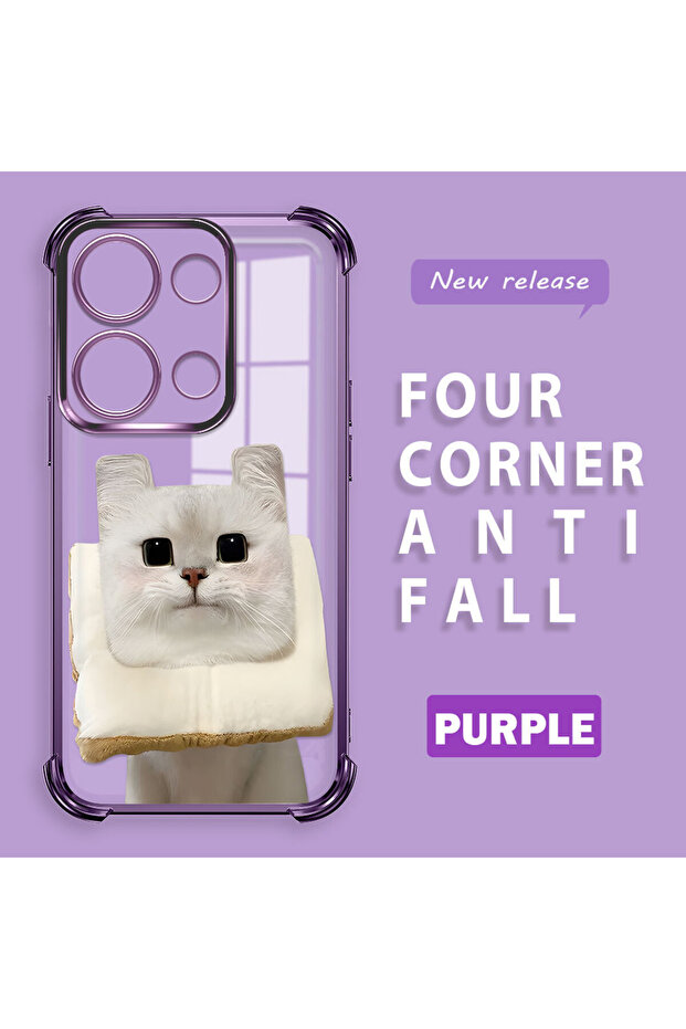 حافظة حماية من السيليكون الشفاف المتوافقة مع هاتف Redmi Note 13 Pro 4G بنمط القطط - 1
