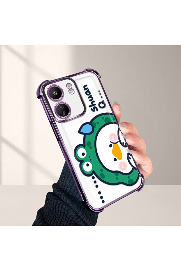 حافظة حماية من السيليكون الشفاف المتوافقة مع Poco C65، كرتون لطيف - 1