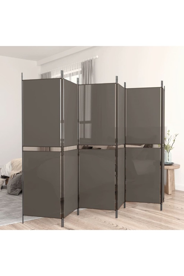 6-Panel Room Divider Anthracite 300x200 cm Fabric