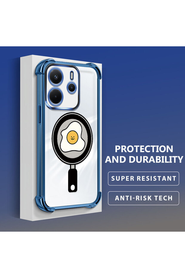 Redmi Note 14 Compatible Transparent Silicone Flutter Protective Case with Pan Pattern - 4