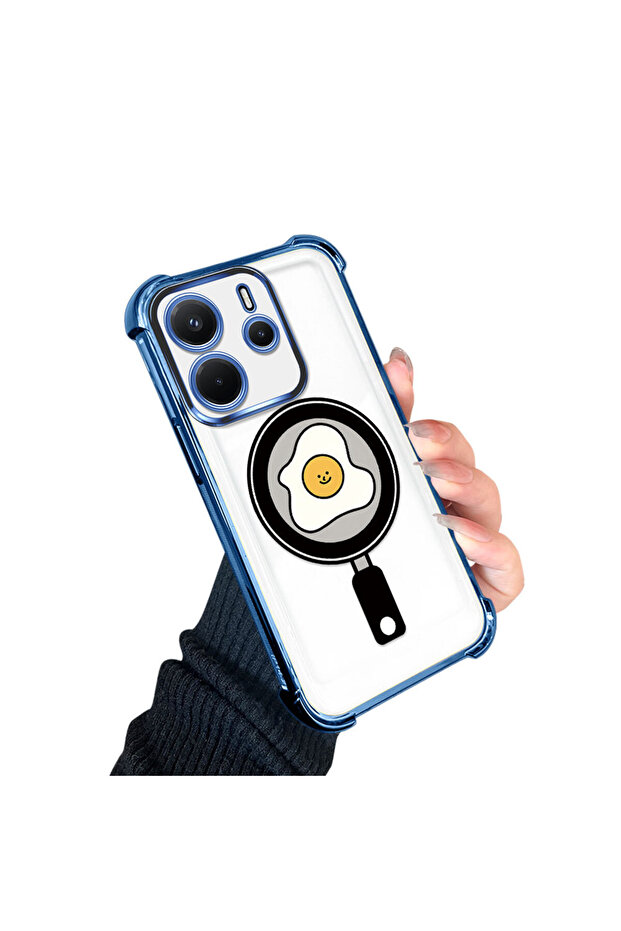 Redmi Note 14 Compatible Transparent Silicone Flutter Protective Case with Pan Pattern - 3