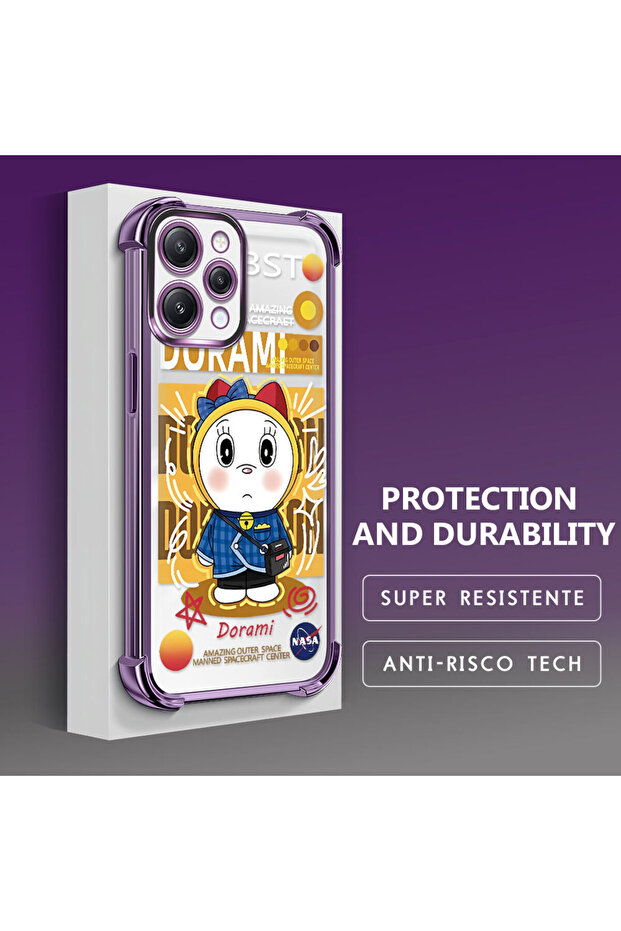 حافظة حماية من السيليكون الشفاف المتوافقة مع Redmi 12 4G من Doraemon - 4