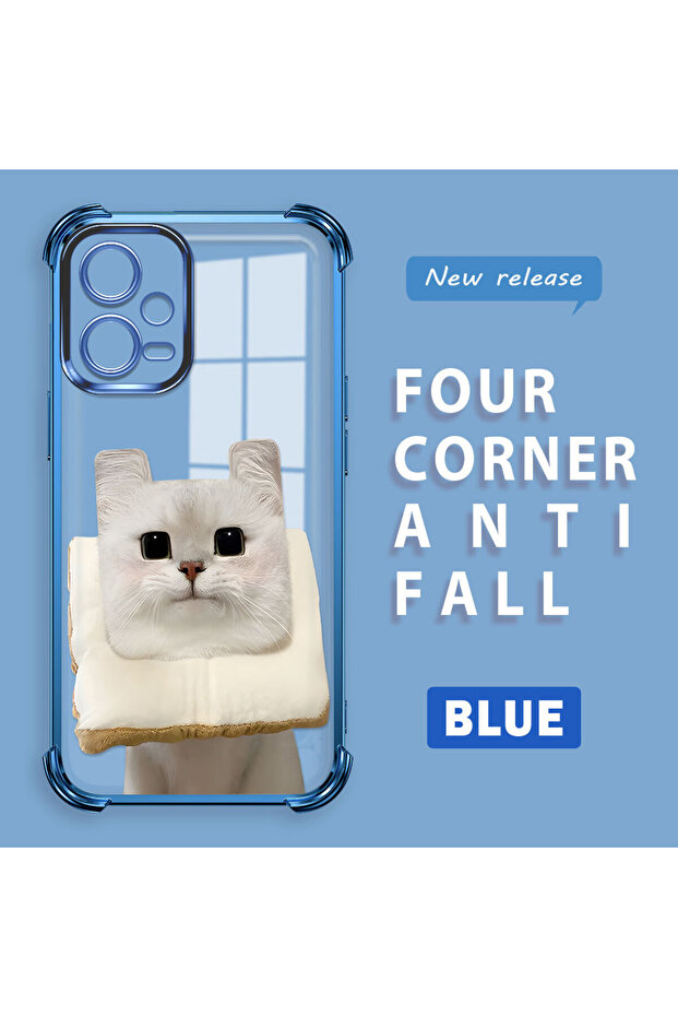 Poco X5 Compatible Transparent Silicone Flutter Protective Case with Cat Pattern - 1