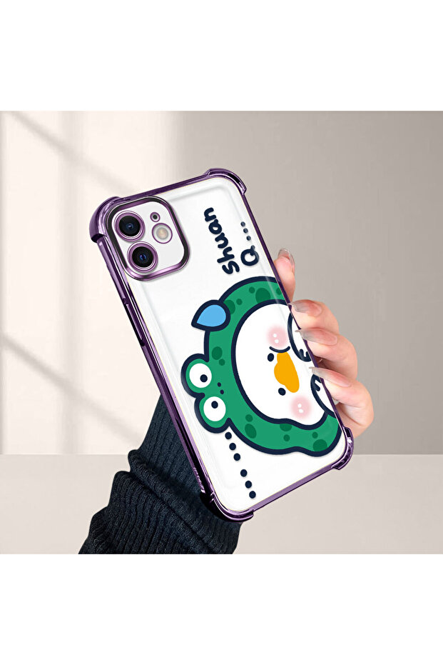 حافظة حماية من السيليكون الشفاف المتوافقة مع هاتف iPhone 12، كرتونية لطيفة - 1