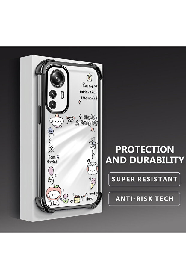 حافظة حماية من السيليكون الشفاف المتوافقة مع Mi 12T، نمط إبداعي - 3