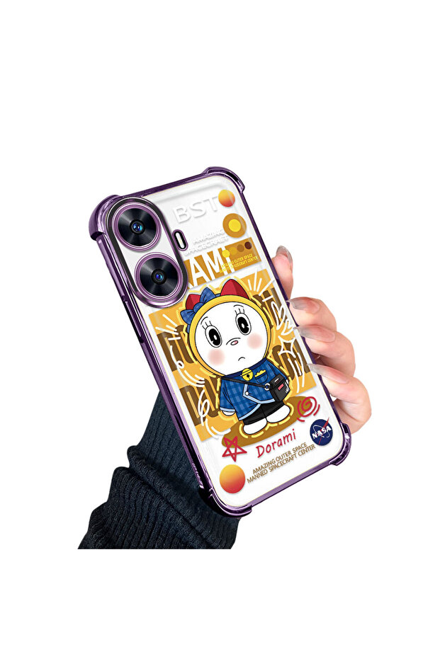 حافظة حماية من السيليكون الشفاف المتوافقة مع هاتف Realme C55 من Doraemon - 2