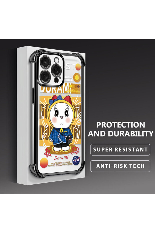 حافظة حماية من السيليكون الشفاف المتوافقة مع هاتف iPhone 15 Pro Max من Doraemon - 4