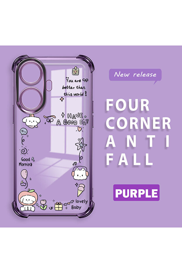 Realme C55 Compatible Transparent Silicone Flutter Protective Case Creative Pattern - 1