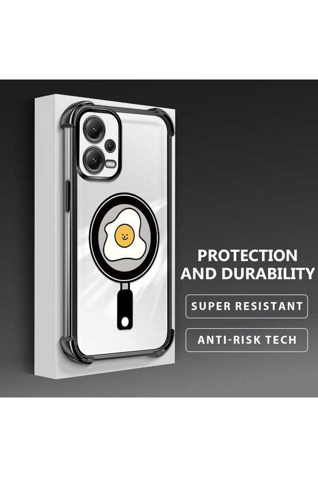 حافظة حماية من السيليكون الشفاف المتوافقة مع هاتف Redmi Note 12 5G، بنمط مربعات - 3