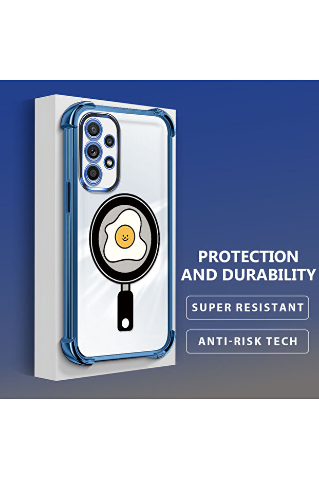 حافظة حماية من السيليكون الشفاف المتوافقة مع هاتف سامسونج جالاكسي A52 بنمط مربعات - 3