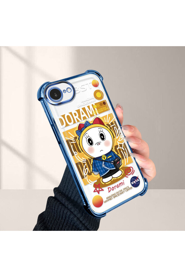 iPhone 16E Compatible Transparent Silicone Flutter Protective Case Doraemon - 4