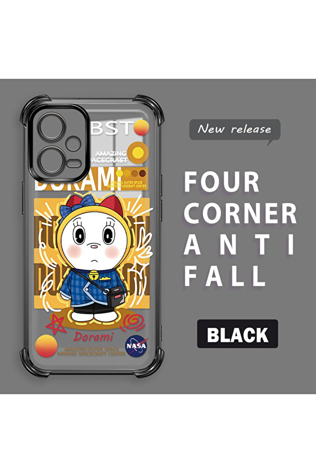 حافظة حماية من السيليكون الشفاف المتوافقة مع Poco X5 من Doraemon - 1