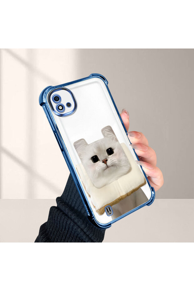 حافظة حماية من السيليكون الشفاف المتوافقة مع هاتف Realme C11 2021 بنمط القطط - 4