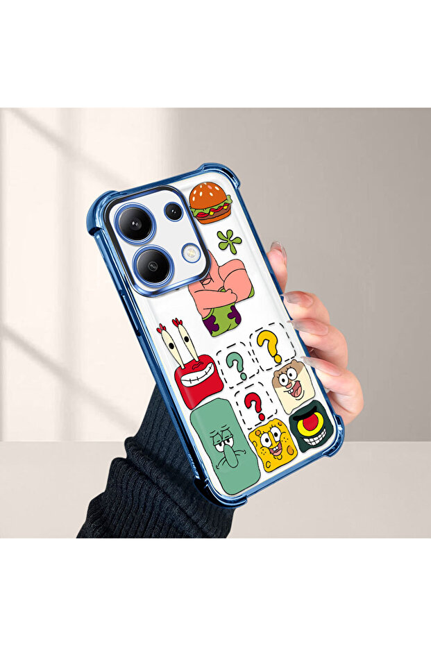 حافظة حماية شفافة متوافقة مع هاتف ريدمي نوت 13 من السيليكون بتصميم سبونج بوب - 5