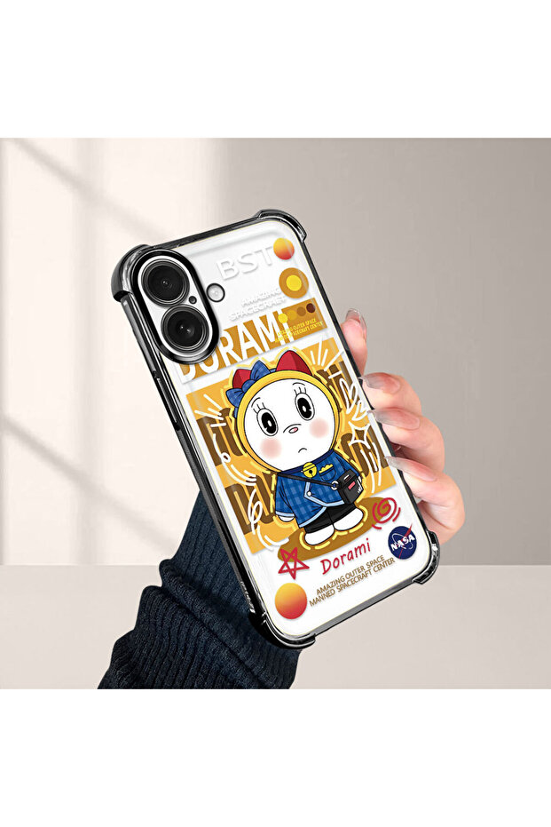 غطاء حماية شفاف من السيليكون متوافق مع آيفون 16 بتصميم دورايمون - 4