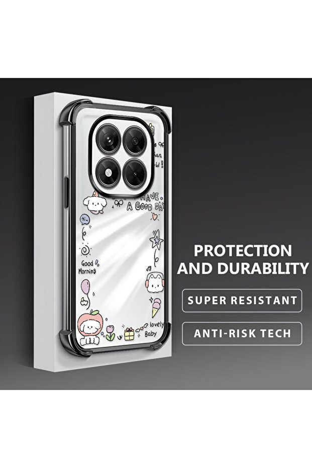 Redmi Note 14 Pro 4g Compatible Transparent Silicone Flutter Protective Case Creative Pattern - 3