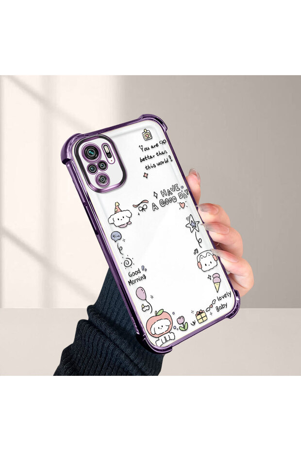 Poco M5S Compatible Transparent Silicone Flutter Protective Case Creative Pattern - 4