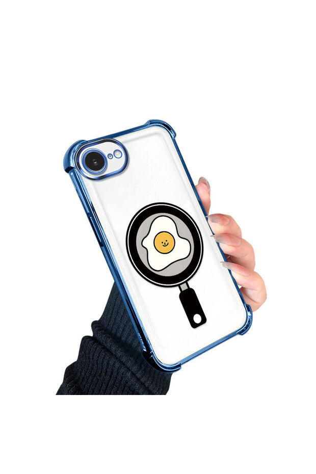 iPhone 16E Compatible Transparent Silicone Flutter Protective Case with Pan Pattern - 2