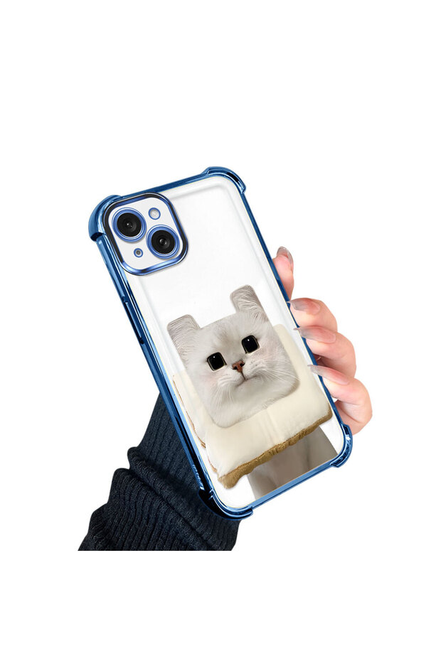 حافظة واقية من السيليكون الشفاف المتوافقة مع هاتف iPhone 15 Plus بنمط القطط - 3
