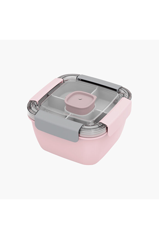 Solid Bento Lunch Box with Clip Lock Closure - 1