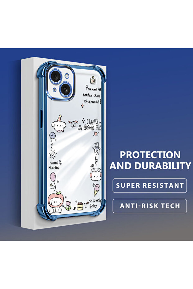 حافظة حماية من السيليكون الشفاف المتوافقة مع هاتف iPhone 15 Plus بنمط إبداعي - 4