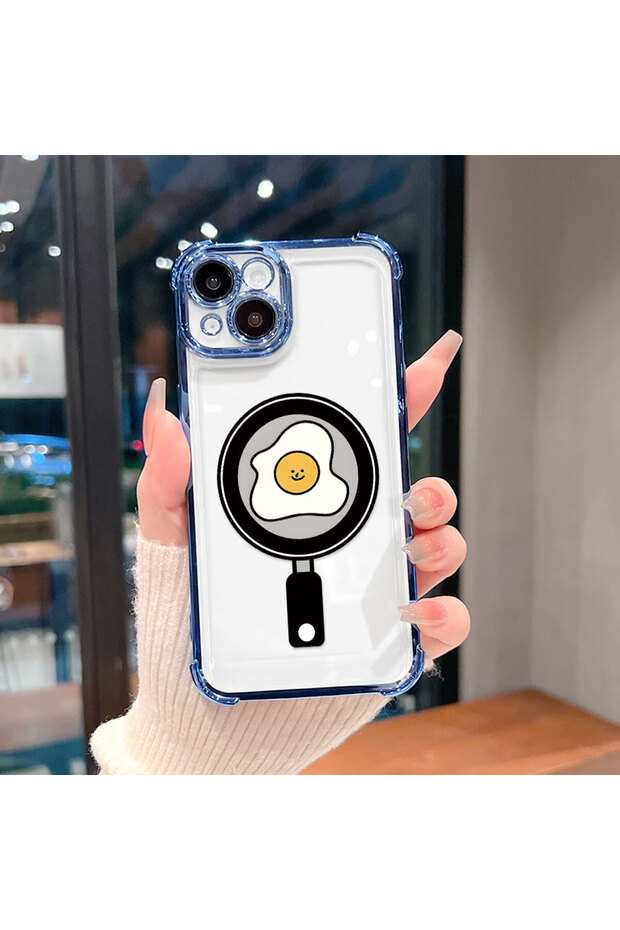 iPhone 16E Compatible Transparent Silicone Flutter Protective Case with Pan Pattern - 5